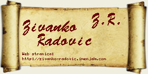 Živanko Radović vizit kartica